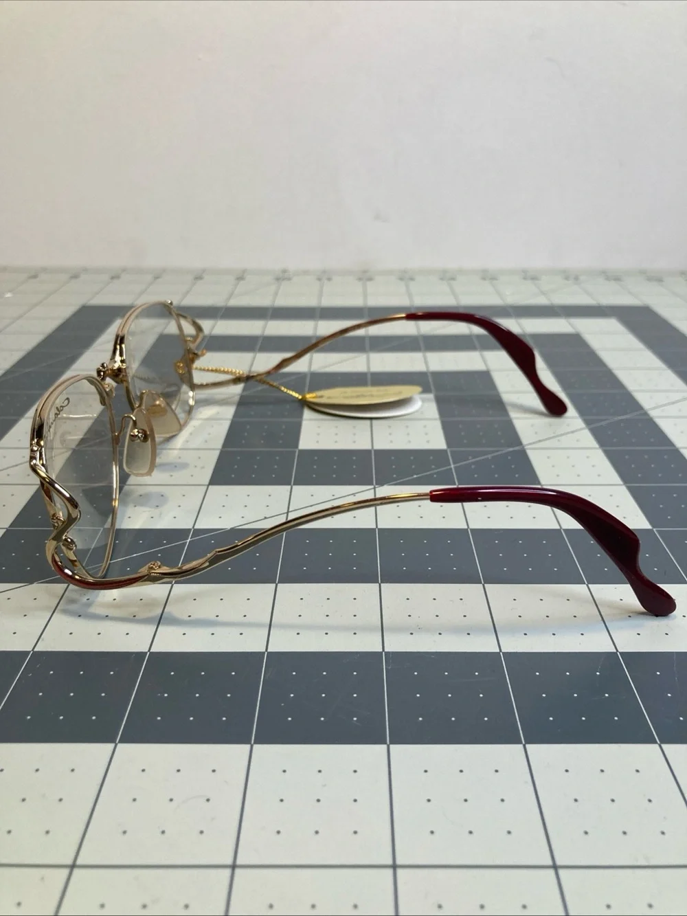 Vintage Colani Eyeglasses 1056 Gold Burgundy 54-17-135 Made In Japan
